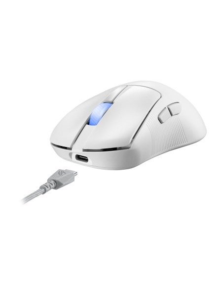 ROG Keris II Ace Wireless AimPoint White ratón mano derecha RF Wireless + Bluetooth + USB Type-A Óptico 42000 DPI ROG Keris II Ace Wireless AimPoint White ratón mano derecha RF Wireless + Bluetooth + USB Type-A Óptico 42000 DPI