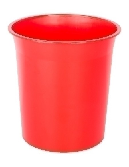 PAPELERA PLASTICO CERRADA ROJA