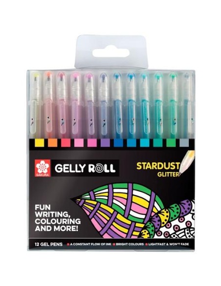 TALENS SAKURA ESTUCHE DE 12 BOLÍGRAFOS DE GEL STARDUST GLITTER COLORES SURTIDOS