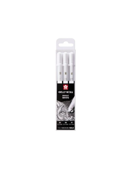 POXPGBWH3C bolígrafo de gel Bolígrafo de gel con tapa Multi Blanco 3 pieza(s)