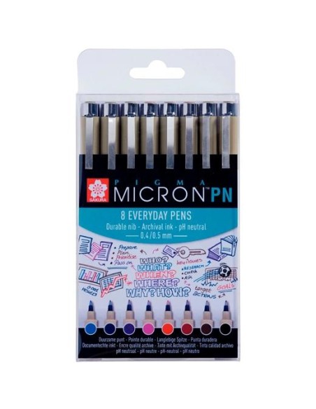 TALENS SAKURA ESTUCHE 8 ROTULADORES PIGMA MICRON PN COLORES SURTIDOS