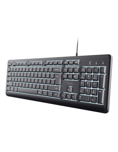 Primo Beleuchtete teclado Hogar / Oficina USB QWERTY Español Negro