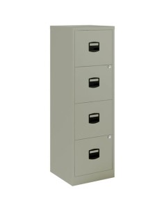 ARCHIVADOR METÁLICO 4 CAJONES , 40X40X125 CM (ANCHO X FONDO X ALTO) FORMATO A4 -CAPACIDAD CAJON 15KG- TIRADOR DE PLÁSTICO GRIS (