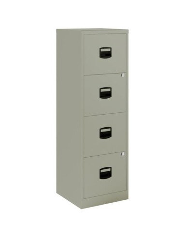 ARCHIVADOR METÁLICO 4 CAJONES , 40X40X125 CM (ANCHO X FONDO X ALTO) FORMATO A4 -CAPACIDAD CAJON 15KG- TIRADOR DE PLÁSTICO GRIS (