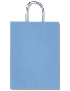 PAQ 25 BOLSAS KRAFT ALLEGRA COLOR AZUL CLARO 36X12X36CM