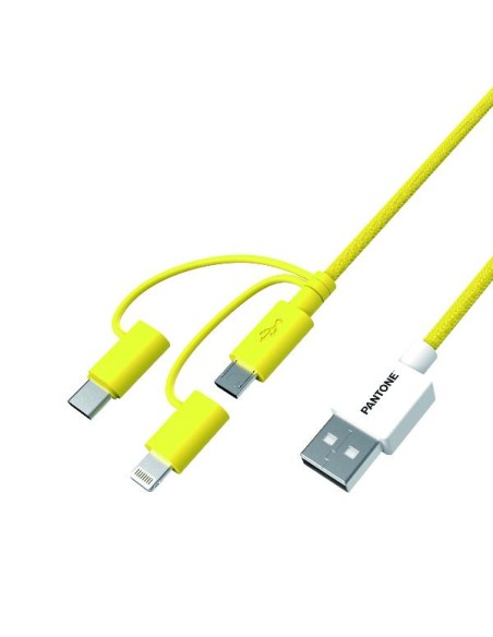 PT-USB003Y1 cable USB 1,2 m USB A USB C/Micro USB A/Lightning Amarillo