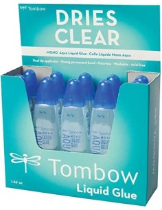 PEGAMENTO COLA LIQUIDA TOMBOW TRANSPARENTE AQUA PERMANENTE CON 2 PUNTAS 50 ML