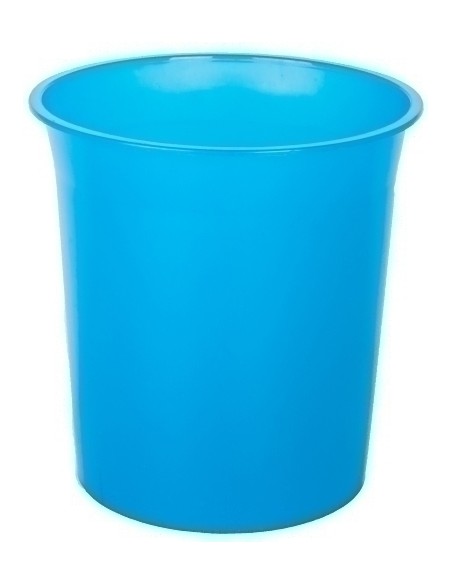 PAPELERA PLASTICO CERRADA TRASL.AZUL