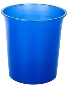 PAPELERA PLASTICO CERRADA TRASL.AZUL MAR