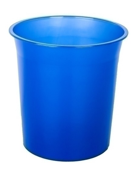 PAPELERA PLASTICO CERRADA TRASL.AZUL MAR