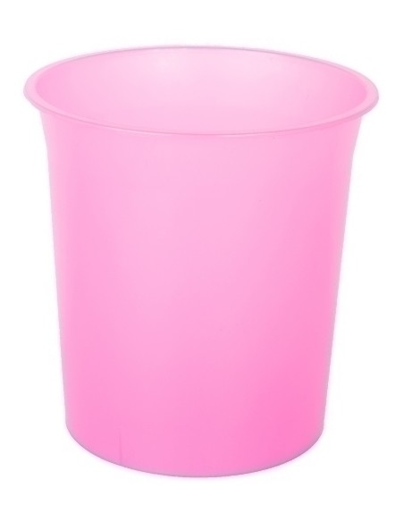 PAPELERA PLASTICO CERRADA TRASL.FUCSIA