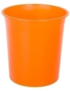 PAPELERA PLASTICO CERRADA TRASL.NARANJA