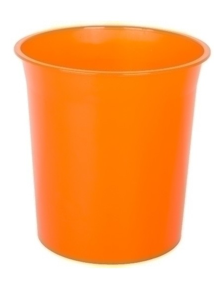 PAPELERA PLASTICO CERRADA TRASL.NARANJA
