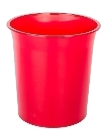 PAPELERA PLASTICO CERRADA TRASL.ROJA