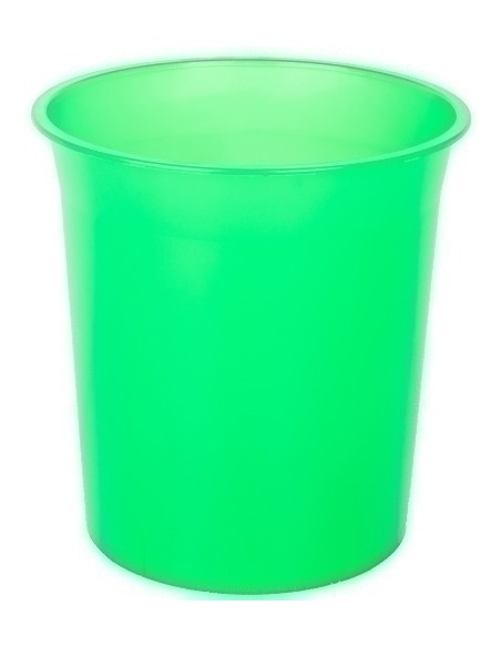 PAPELERA PLASTICO CERRADA TRASL.VERDE