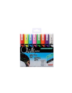 ChalkGlass Chalk marcador de tiza Azul, Verde, Naranja, Rosa, Rojo, Violeta, Blanco, Amarillo 8 pieza(s)