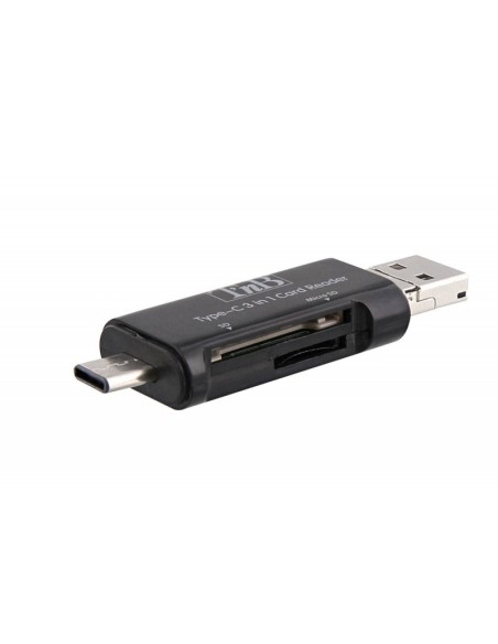 TCREAD3IN1 lector de tarjeta USB 3.2 Gen 1 (3.1 Gen 1) Type-C Negro