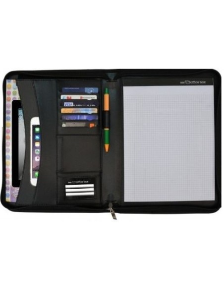 PORTAFOLIO A4 CON CIERRE DE CREMALLERA NEGRO 350X260X50MM