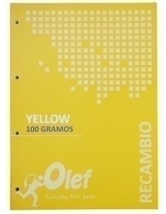 RECAMBIO OLEF A4 80h 4 TAL. CD.5 AMARILL - Pack de 5 unidades