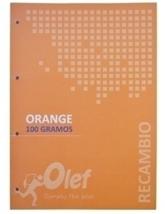 RECAMBIO OLEF A4 80h 4 TAL. CD.5 NARANJA - Pack de 5 unidades