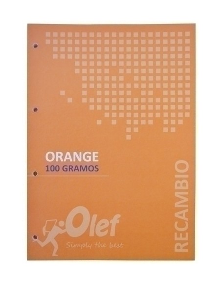 RECAMBIO OLEF A4 80h 4 TAL. CD.5 NARANJA - Pack de 5 unidades