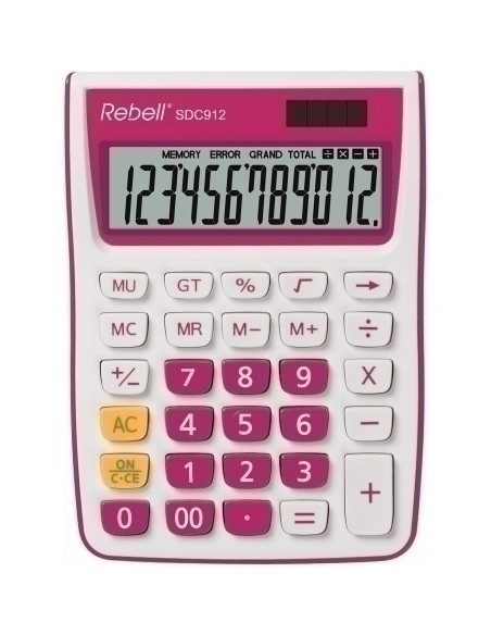 CALCULADORA MESA REBELL 12 DIG. 912 ROSA