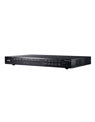 Switch de presentación 7 x 3 con escalador de vídeo, streaming, mezclador de audio y HDBaseT