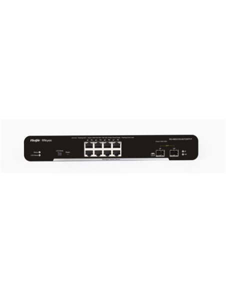 RG-NBS3100-8GT2SFP-P switch Gestionado L2 Gigabit Ethernet (10/100/1000) Energía sobre Ethernet (PoE) Negro