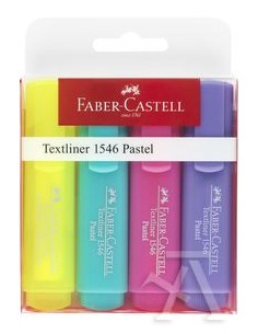Estuche 4 marcadores fluorescentes texliner 46 colores surtidos faber castell
