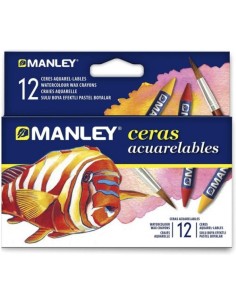 Estuche 12 ceras manley acuarelables colores surtidos