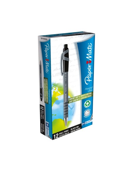 FlexGrip Ultra RT Negro Bolígrafo de punta retráctil con pulsador Medio 1 pieza(s) S0190393