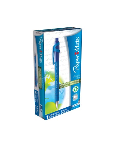 FlexGrip Ultra RT Azul Bolígrafo de punta retráctil con pulsador Medio 12 pieza(s)