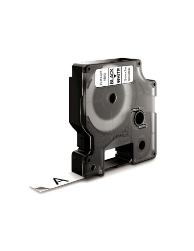 D1 - Etiquetas estándar - Negro sobre blanco - 12mm x 7m