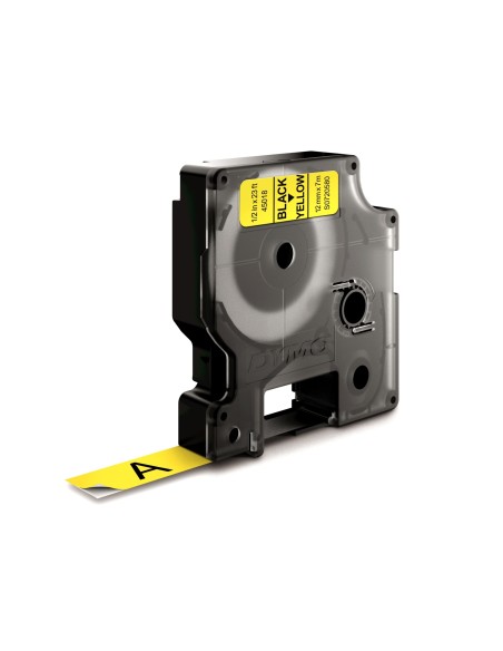 D1 - Etiquetas estándar - Negro sobre amarillo - 12mm x 7m