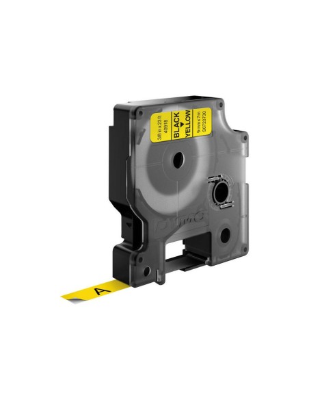 D1 - Etiquetas estándar - Negro sobre amarillo - 9mm x 7m
