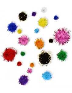 PAQ 100 POMPONES BRILLANTES FIXO