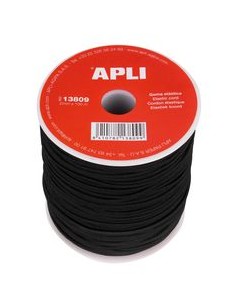 BOBINAS DE GOMA ELASTICA REDONDA 2MMX100M NEGRA