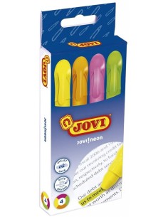 ESTUCHE 4 MARCADORES FLUORESCENTES CERA COLORES SURTIDOS