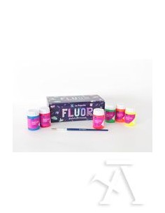 Estuche pintura fluorescente la pajarita 35ml colores surtidos 35 ml pincel