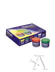 Estuche 6 botes tempera 40ml pelikan colores primarios pincel