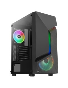 SCAPEBKV3 Caja Gaming ATX Frontal RGB LED Cristal Templado 3xVentiladores ARGB Negro