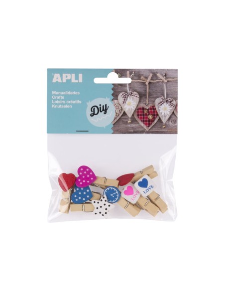 APL BOLSA 8 MINI PINZAS MADERA 14784