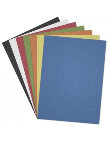 Pack 100 tapa encuadernacion a4 cartulina piel 250 micras color rojo