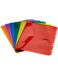 PAQ 6 CARPETA SOBRE A4 MULTITALADRO CIERRE VELCRO