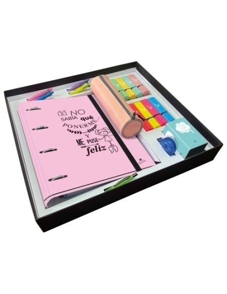 SET PAPELERIA MARIOLA FRASES 34 PIEZAS