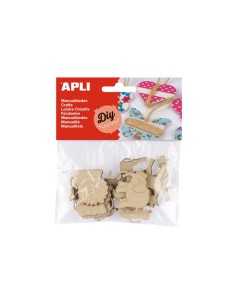 BOLSA 12 PINZAS PIZARRA APLI ANIMALES 40MM