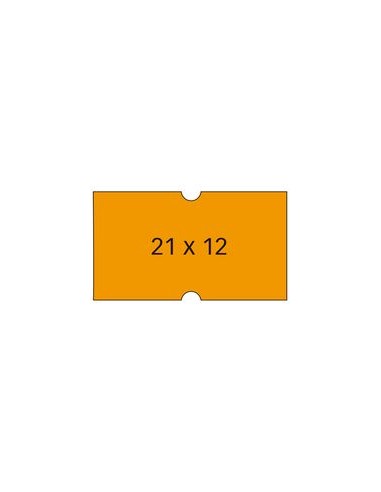 PAQ 6 ROLLOS DE 1000 ETIQUETAS NARANJA 21X12MM REMOVIBLES