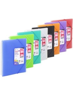 C 8 carpeta 40 fundas a4 espiral cierre con goma archivex star colores surtidos