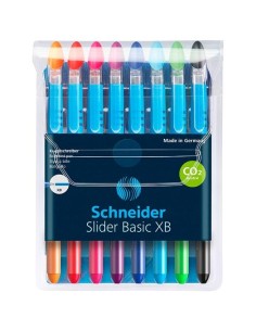 SCHNEIDER BOLÍGRAFO SLIDER BASIC F + 2 GRATIS COLORES SURTIDOS -ESTUCHE 8U-