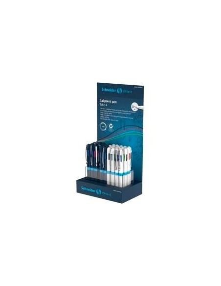 SCHNEIDER BOLÍGRAFO TAKE 4 COLORES EN 1 RECARGABLE -EXPOSITOR 36U-